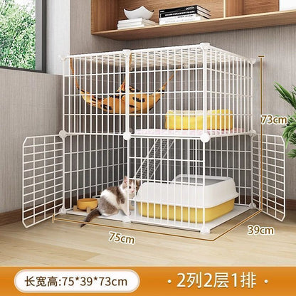 Cat cage with toilet villa extra large free space indoor empty cage cat house home three-tier small cat cat litter