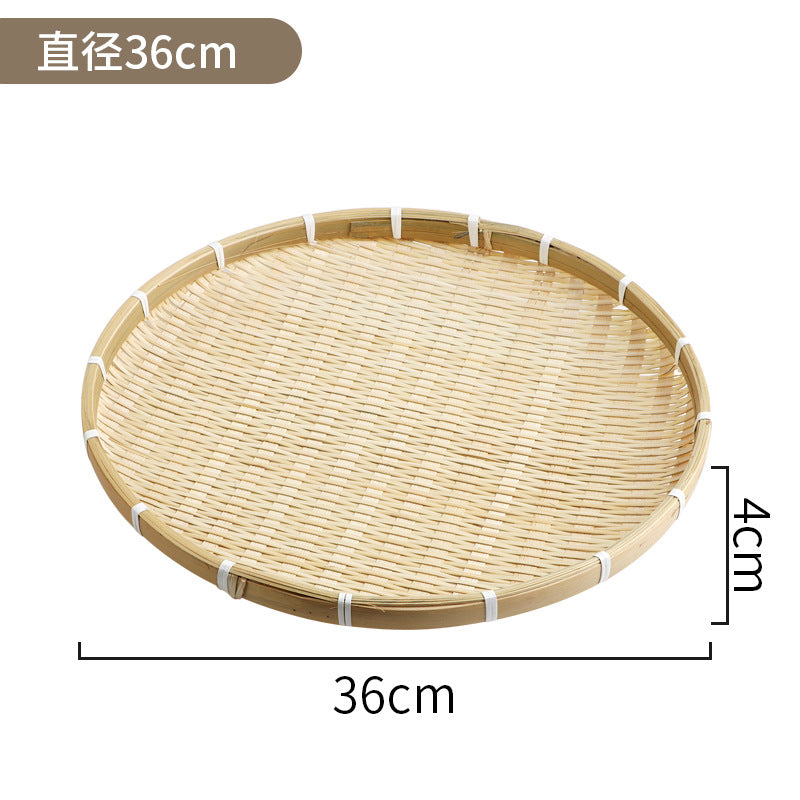 Drying basket, handmade bamboo dustpan, bamboo plaque tray, bamboo weaving product, farmhouse washing decoration, drainage sieve, fruit basket