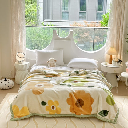Thickened Raschel Blanket Winter Warm Blanket Flannel Cover Blanket Bed Sheet Double Layer Antistatic Cloud Blanket