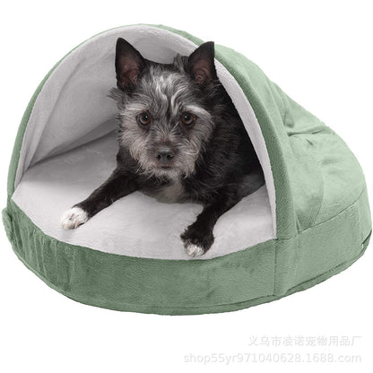 Pet Dog Bed Round Hugging Bird's Nest Snuggle Nest Blanket Pet Bed Warmth Removable pillowcase for dogs and cats