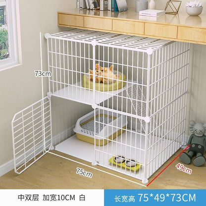 Cat cage with toilet villa extra large free space indoor empty cage cat house home three-tier small cat cat litter
