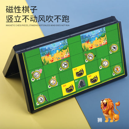 Flying chess, magnetic, foldable, portable, primary school children's educational toys, parent-child magnet game chess