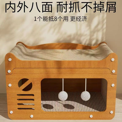 Cat Nest Cat Scratch Board Integrated Enclosed Cat Paw Board Four Seasons Universal Cat House Winter Kitten Bed Sofa Cat Toys