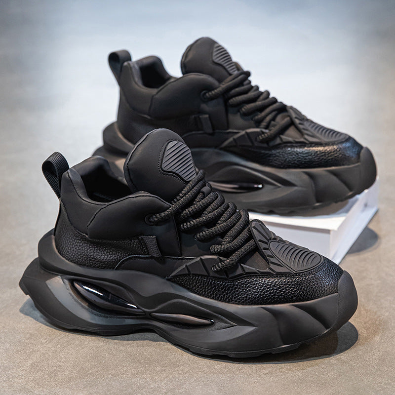 Men's shoes spring new outdoor wear-resistant thick-soled heightened sports trendy shoes high-end and versatile student dad shoes