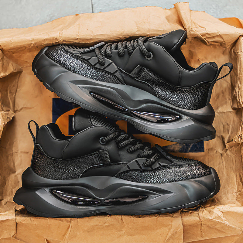 Men's shoes spring new outdoor wear-resistant thick-soled heightened sports trendy shoes high-end and versatile student dad shoes