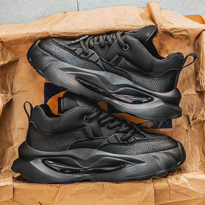 Men's shoes spring new outdoor wear-resistant thick-soled heightened sports trendy shoes high-end and versatile student dad shoes
