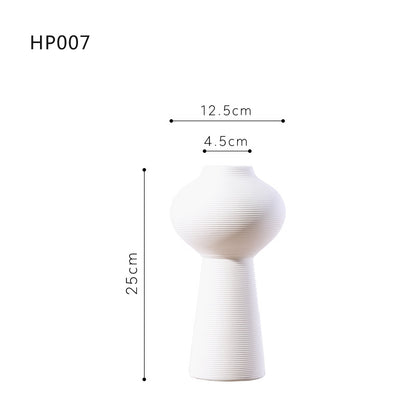 Nordic minimalist home living room flower arrangement decoration ins wabi sabi wind homestay decoration plain embryo striped vase