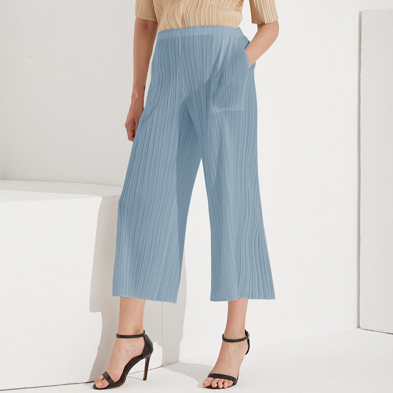 Loose pants ladies summer Miyake women's wear small wide-leg pants Japanese women's wear pleated pants casual pants women