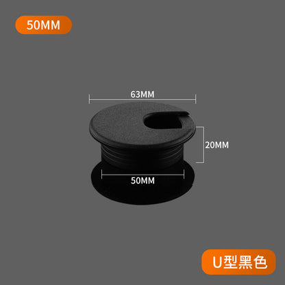 Desk plastic threading box desk wire hole cover 35 50 wire hole plug computer desktop round threading hole
