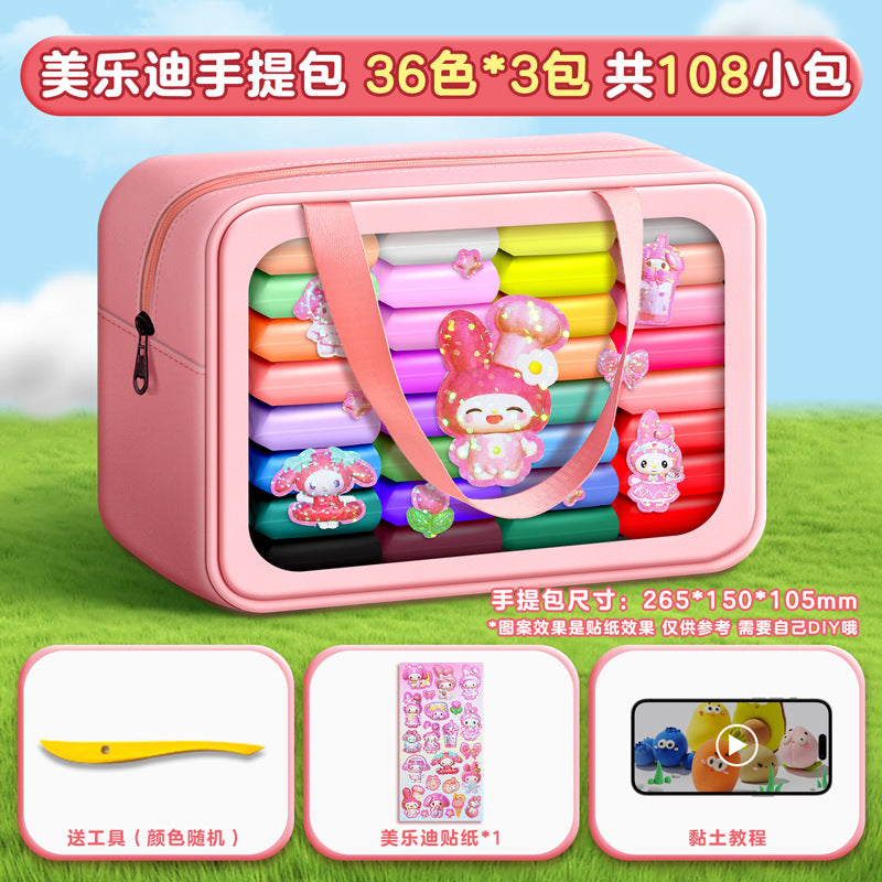 Ultraleichter Ton, ungiftiger Ladeton für Kinder, Plastilin, Weltraumton, 36 Farben, Super-Ton, handgefertigtes DIY-Materialpaket