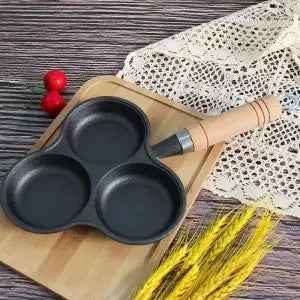 Source factory cast iron four-hole omelette pan, egg dumpling pan, egg burger pan, uncoated non-stick pan, induction cooker, gas