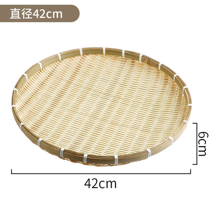 Drying basket, handmade bamboo dustpan, bamboo plaque tray, bamboo weaving product, farmhouse washing decoration, drainage sieve, fruit basket