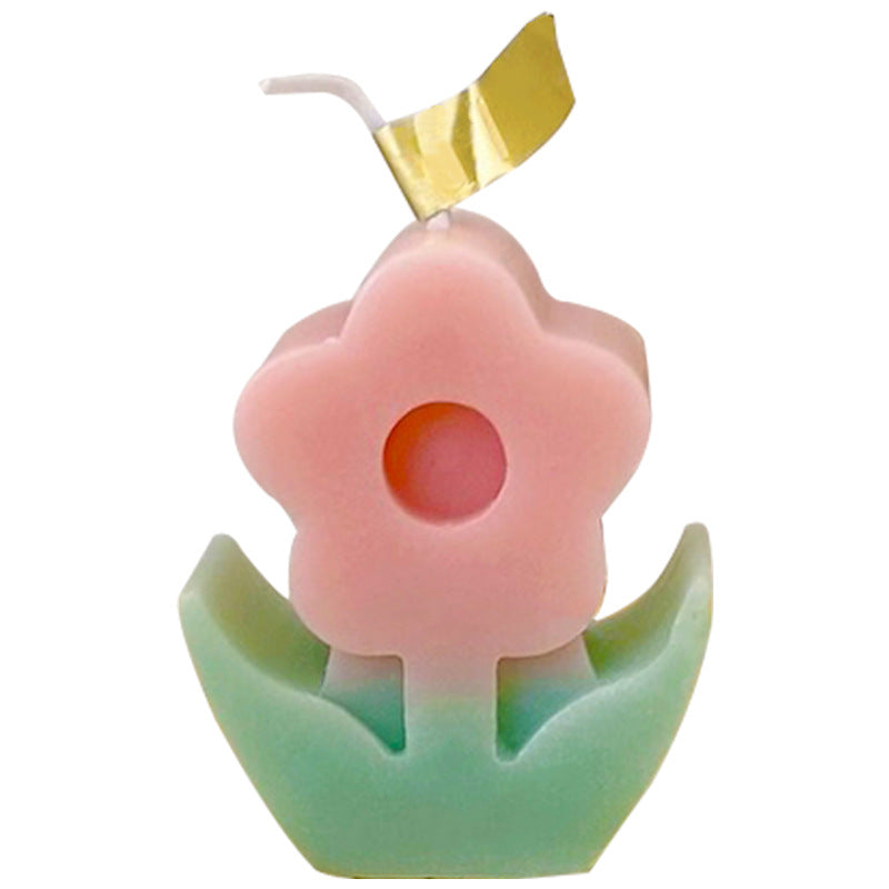 Cute flower aromatherapy candle ins wind girl heart indoor desktop home decoration decoration photo props gift