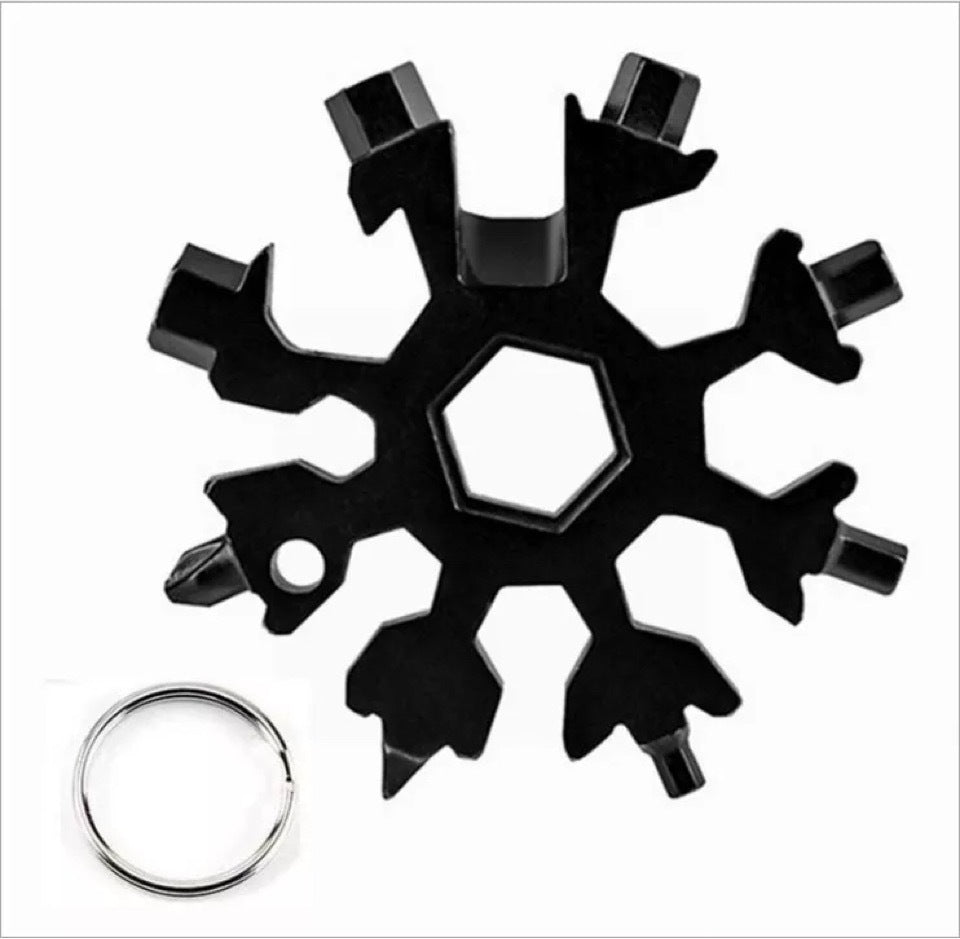 18 in 1 Snowflake Multi-tool Card Combination Snowflake Screwdriver Outdoor Snowflake Portable EDC Wrench Tool