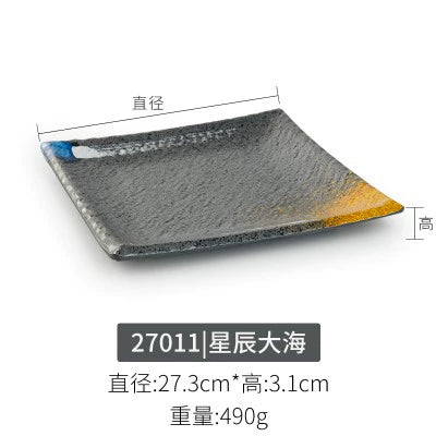 Melamine plate Japanese-style plastic barbecue plate imitation porcelain round flat plate barbecue plate restaurant hot pot tableware dish