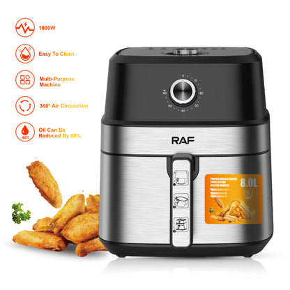 European regulation household air fryer large capacity mechanical type super large smoke-free French fries electromechanical fryer French fries 8L