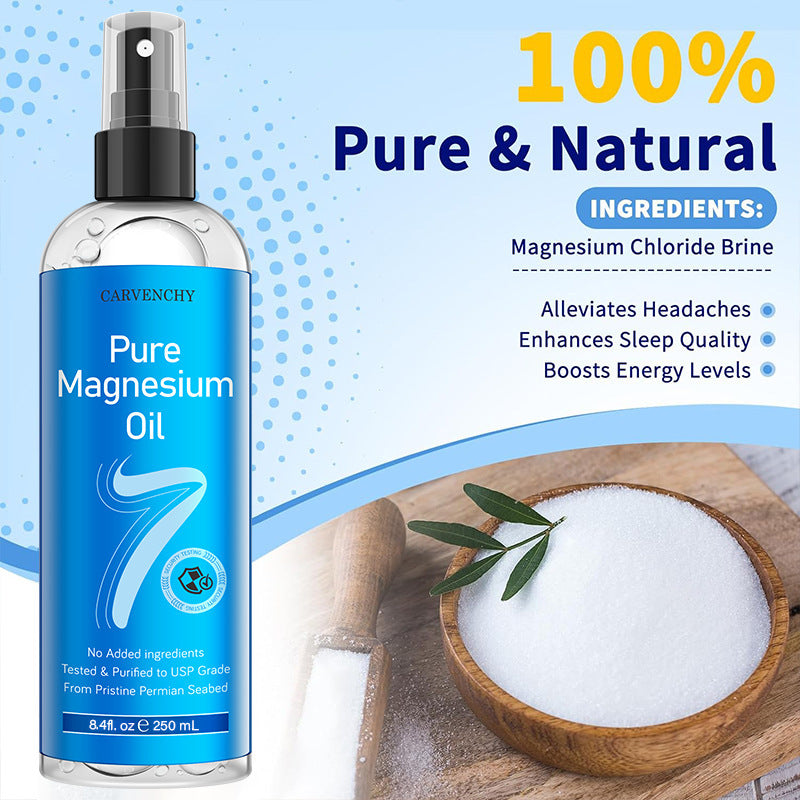 Pure Magnesium Oil Spray relieves fatigue, relaxes muscles, nourishes skin, and nourishes the skin