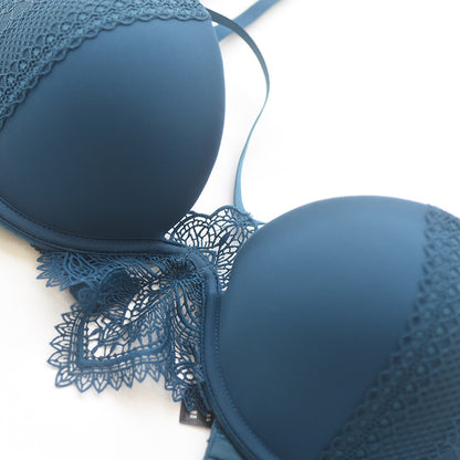 ✨ French Lace Push-Up Bra – Sexy Gathered Design for Small Bust, Anti-Sagging Support, Elegant Lingerie for Women