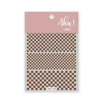 Internet celebrity ins waterproof checkerboard pattern houndstooth lattice hollowed out manicure nail decoration small pattern accessories stickers