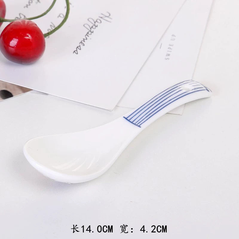 High-temperature underglaze color Japanese-style ceramic dishes and dishes set for home eating small bowls of grass series tableware combination