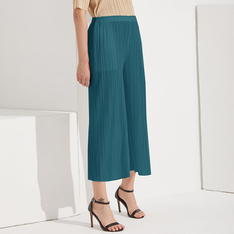 Loose pants ladies summer Miyake women's wear small wide-leg pants Japanese women's wear pleated pants casual pants women