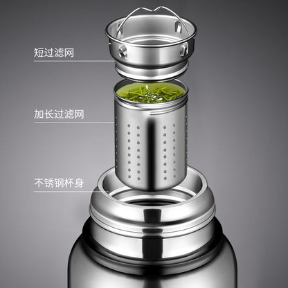 stainless steel thermos mug large capacity portable outdoor food grade vacuum car travel jug all-steel thermos mug