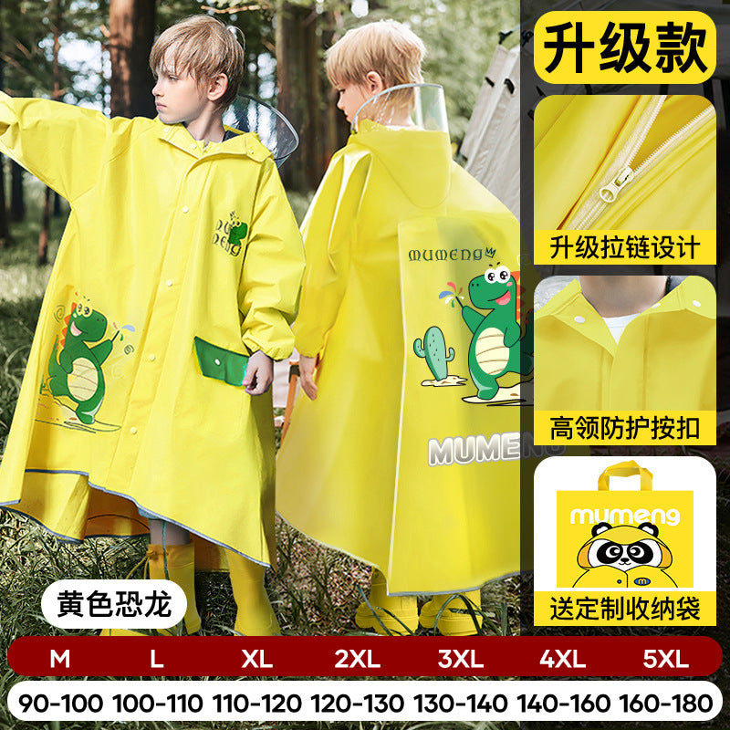 Mumeng children's raincoat boy's whole body rainstorm bag seat cycling poncho breathable and wear-resistant school walking raincoat