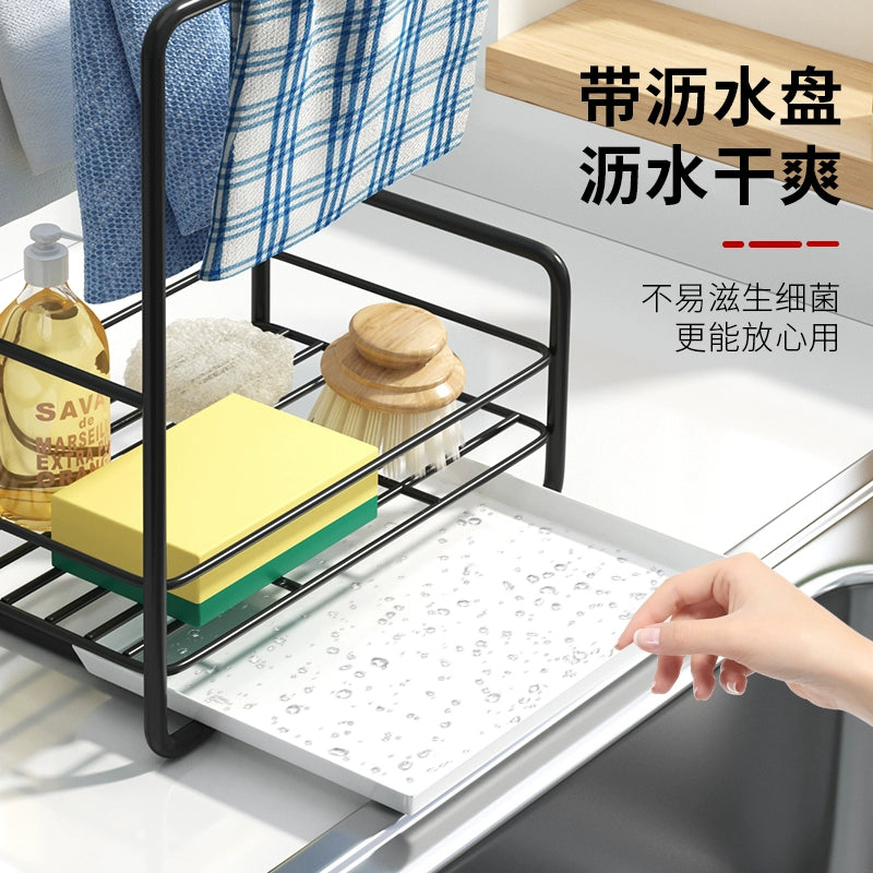 Rag hanging shelf kitchen supplies Daquan drain rack pool storage towel dishwashing sink wall hanging artifact