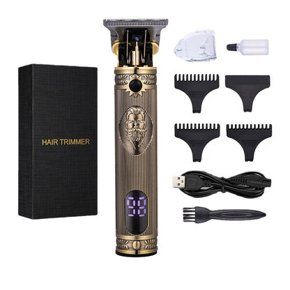 Hair clipper electric household shaved head electric clipper retro oil head charging engraving electric hair clipper cross border haircut clipper