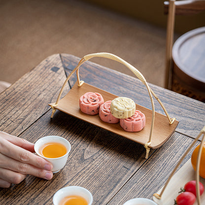 Bamboo productsHandmade bamboo Japanese towel tray basket tea ceremony dim sum plate vintage tea snack plate mini dried fruit plate