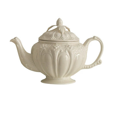 French antique elegant bone porcelain teapot