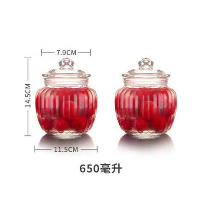 Pickle jar transparent glass jar household pickled sealed jar glass bottle with lid small pickle jar storage jar