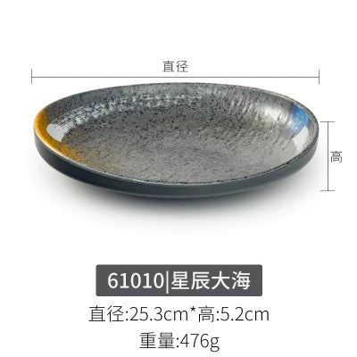 Melamine plate Japanese-style plastic barbecue plate imitation porcelain round flat plate barbecue plate restaurant hot pot tableware dish