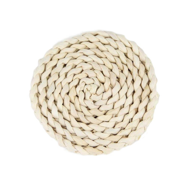 Japanese-style home natural corn husk handmade straw woven tea mat table mat heat-resistant casserole mat plate cup placemat