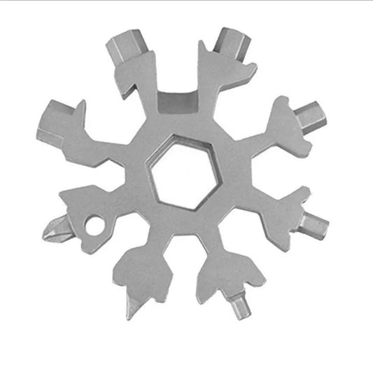 18 in 1 Snowflake Multi-tool Card Combination Snowflake Screwdriver Outdoor Snowflake Portable EDC Wrench Tool