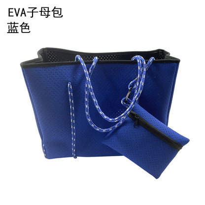 Self-supporting punching diving material beach bag mother bag manufacturer large capacity ladies beach bag
