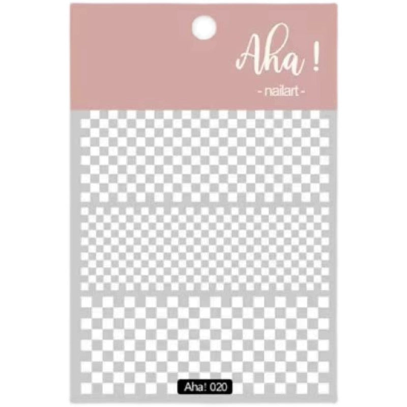 Internet celebrity ins waterproof checkerboard pattern houndstooth lattice hollowed out manicure nail decoration small pattern accessories stickers