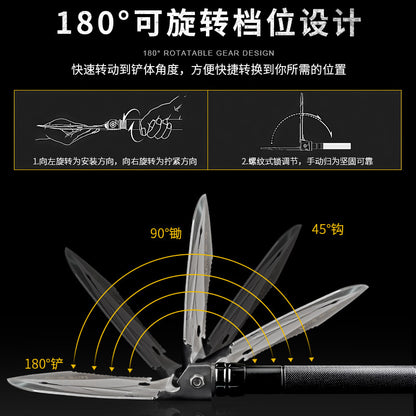 Outdoor engineer shovel folding multi-functional vehicle military shovel manganese steel Chinese shovel fishing convenient camping equipment