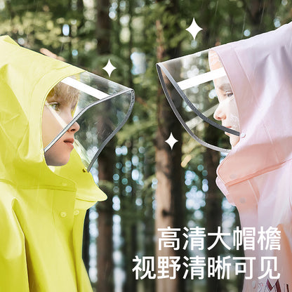 Mumeng children's raincoat boy's whole body rainstorm bag seat cycling poncho breathable and wear-resistant school walking raincoat