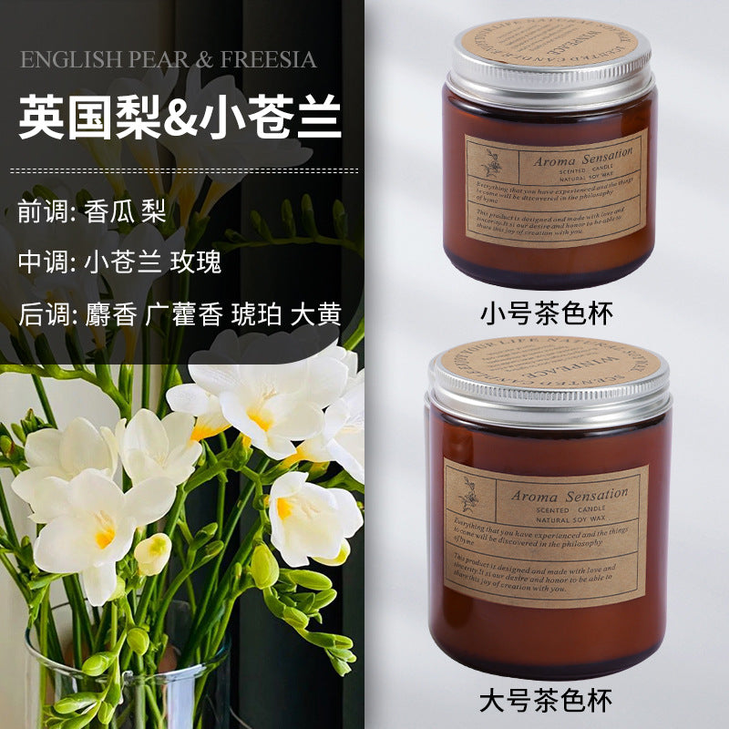 Scented candles smokeless handmade soy candles Romantic vibe aromatherapy essential oil candles glass candles