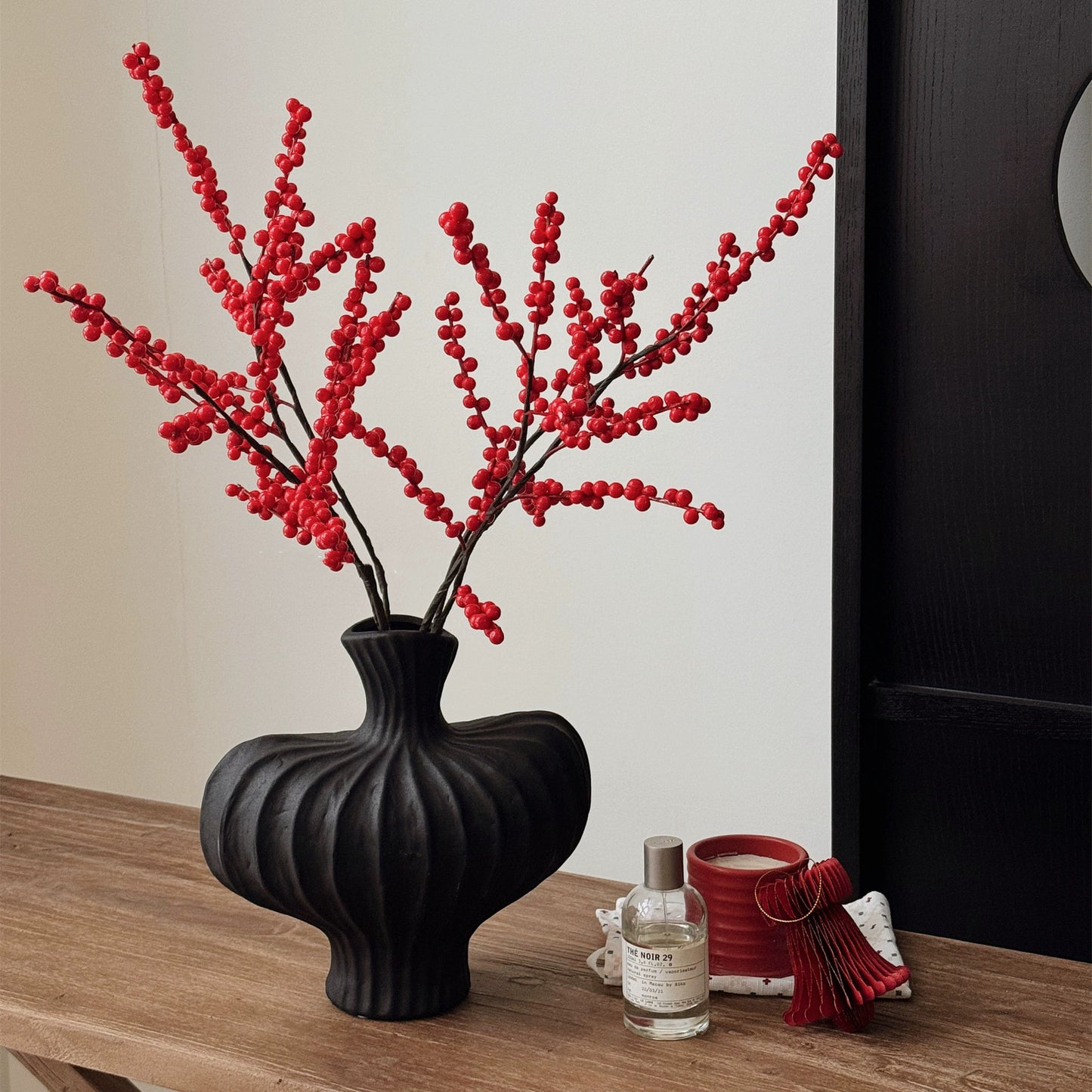 Wabi-sabi style ceramic vase flower arrangement ornaments high-end niche home decoration French light luxury vase ceramic vase