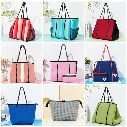 Self-supporting punching diving material beach bag mother bag manufacturer large capacity ladies beach bag