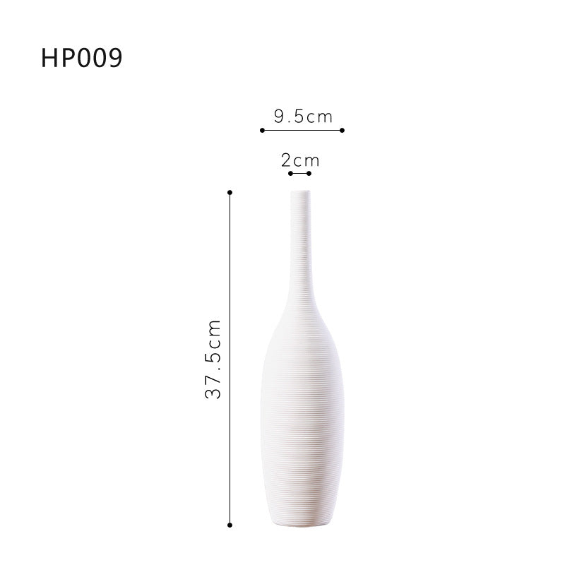 Nordic minimalist home living room flower arrangement decoration ins wabi sabi wind homestay decoration plain embryo striped vase