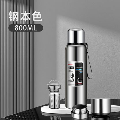 stainless steel thermos mug large capacity portable outdoor food grade vacuum car travel jug all-steel thermos mug