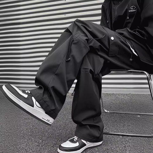 American high street cargo pants men's spring and autumn trendy brand outdoor performance pants straight large size casual long pants