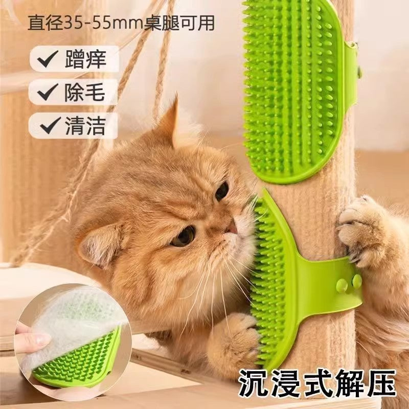 Cat Tickler, Pet Table Leg Tie Comb, Silicone Sticking to the Corner, Massage, Kitten Scratcher, Cat Toy, Hair Rubbing Supplies