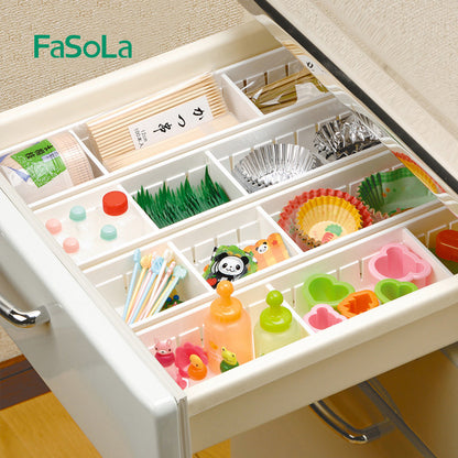 FaSoLa Japanese Kitchen Drawer Storage Box Transparent Plastic Cosmetic Coverless Rectangular Classification Storage Box