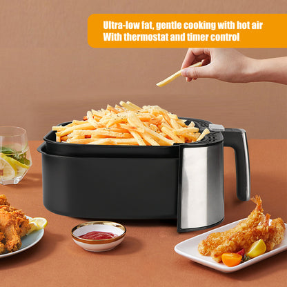 Fume-Free Smart Air Fryer 7L  Large Capacity Stainless Steel Electric Fryer for Healthy Oil-Free Cooking  Mechanical French Fries Machine  Free Global Shipping