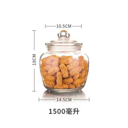 Pickle jar transparent glass jar household pickled sealed jar glass bottle with lid small pickle jar storage jar