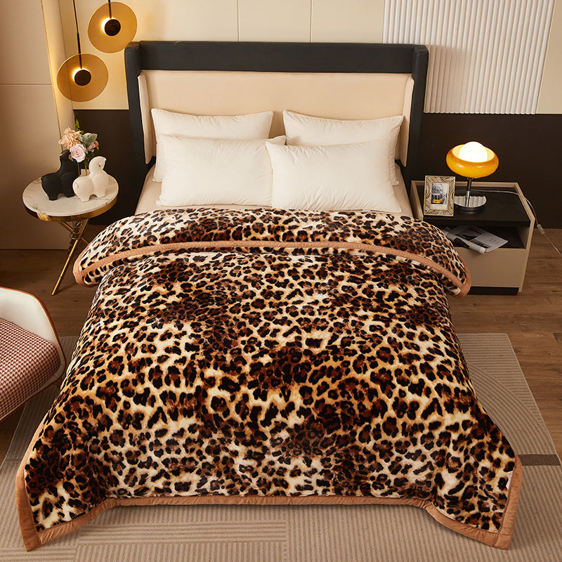 Thickened Raschel Blanket Winter Warm Blanket Flannel Cover Blanket Bed Sheet Double Layer Antistatic Cloud Blanket